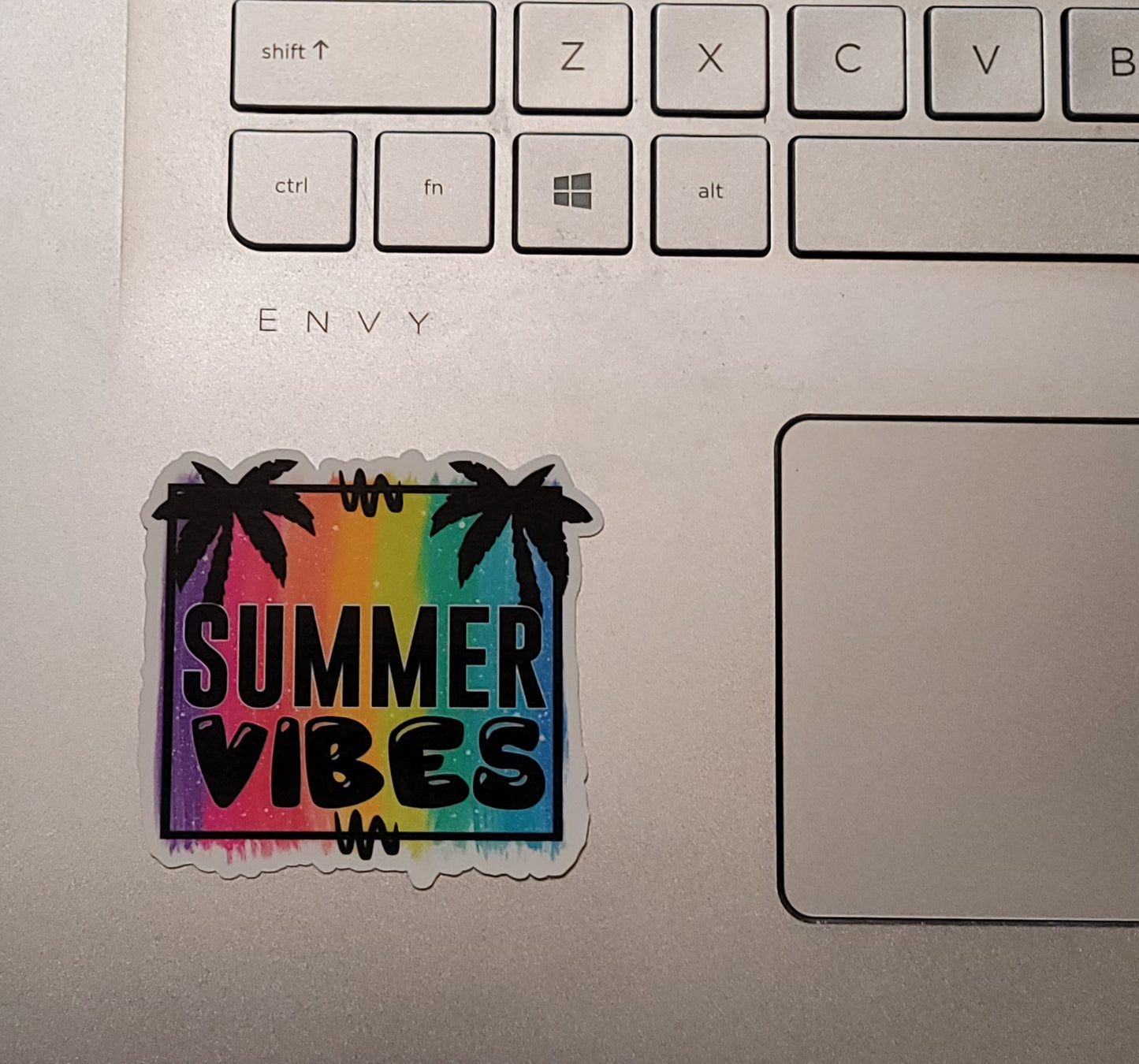 Summer Vibes Palm Trees Neon Sticker