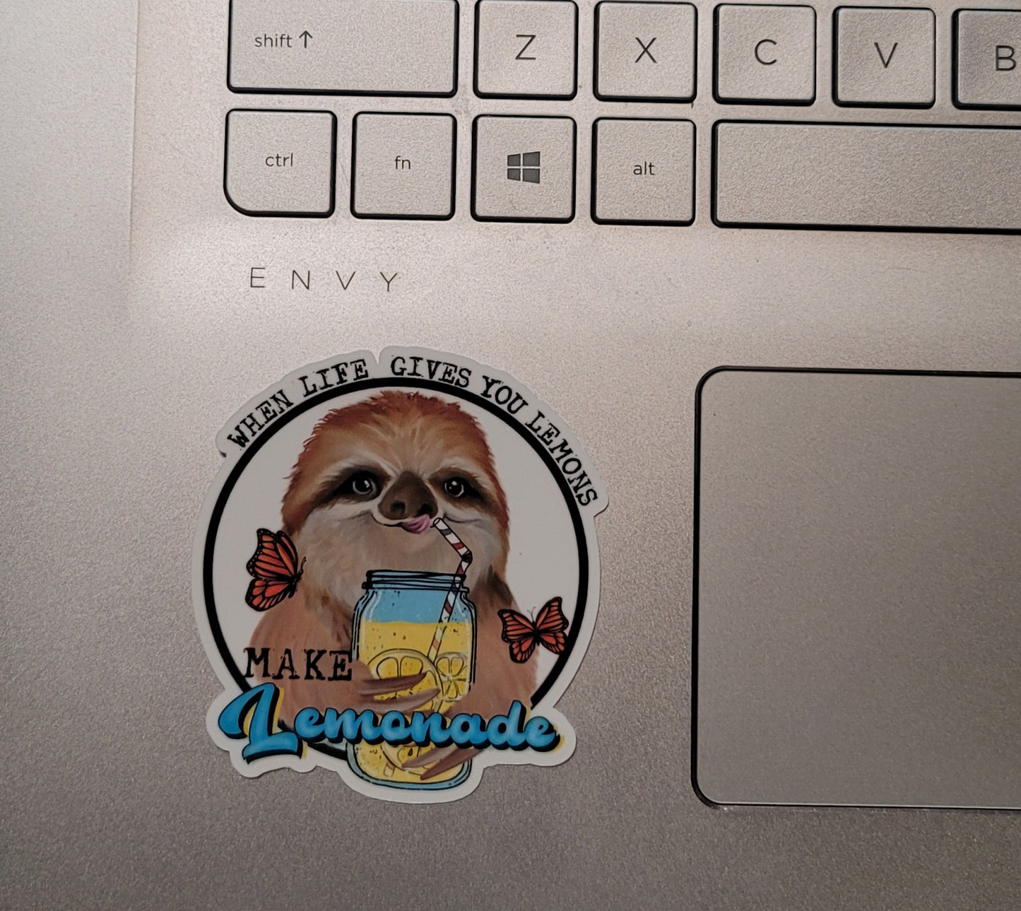 When Life Gives You Lemons Make Lemonade Sloth Butterflies Sticker