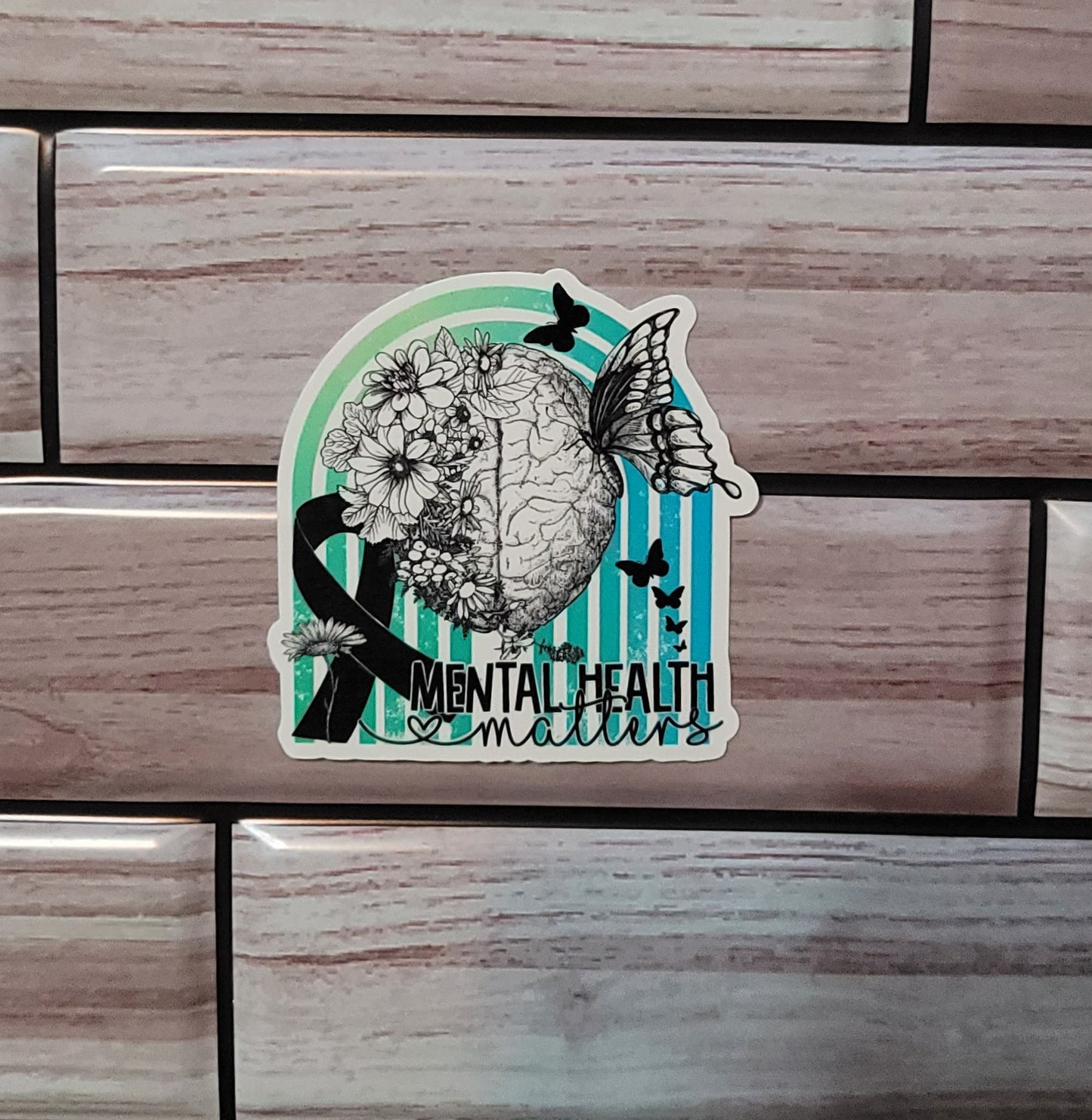 Mental Health Matters Rainbow Sticker