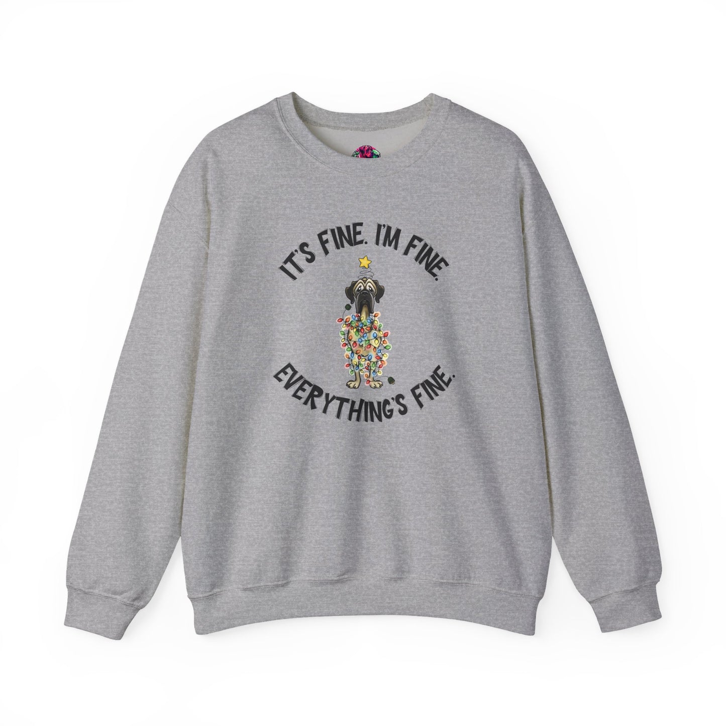 DTG Flat Frankie “It’s Fine I’m Fine Everything’s Fine” Chaotic Christmas Sweatshirt - Use Drop Down Box for Color Options