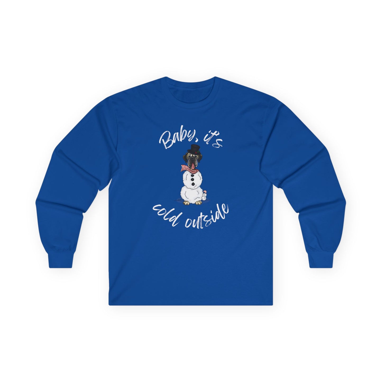 DTG Flat Frankie & Ernie the Wormie Holiday Unisex Long Sleeve Shirt "Baby, It's Cold Outside"