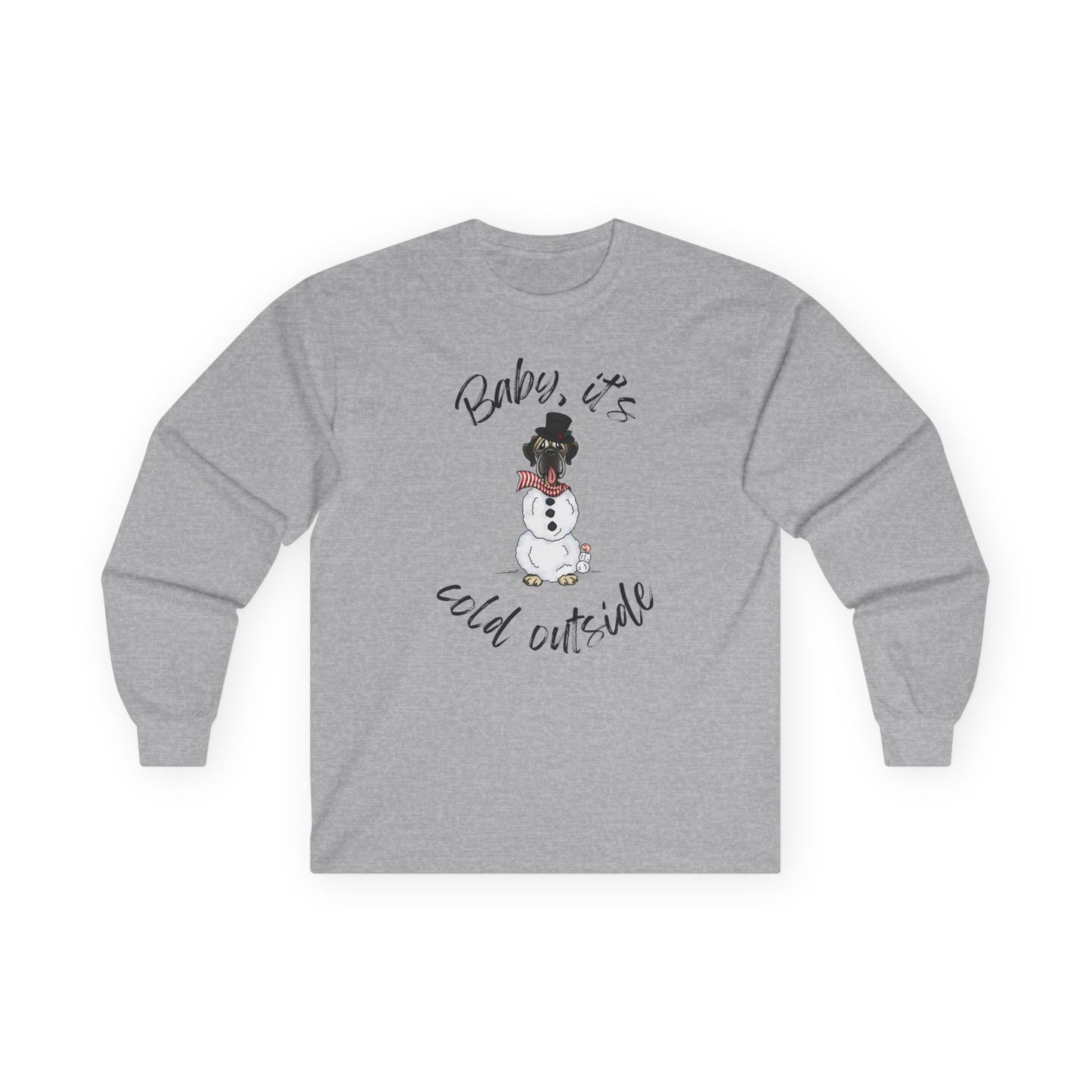 DTG Flat Frankie & Ernie the Wormie Holiday Unisex Long Sleeve Shirt "Baby, It's Cold Outside"