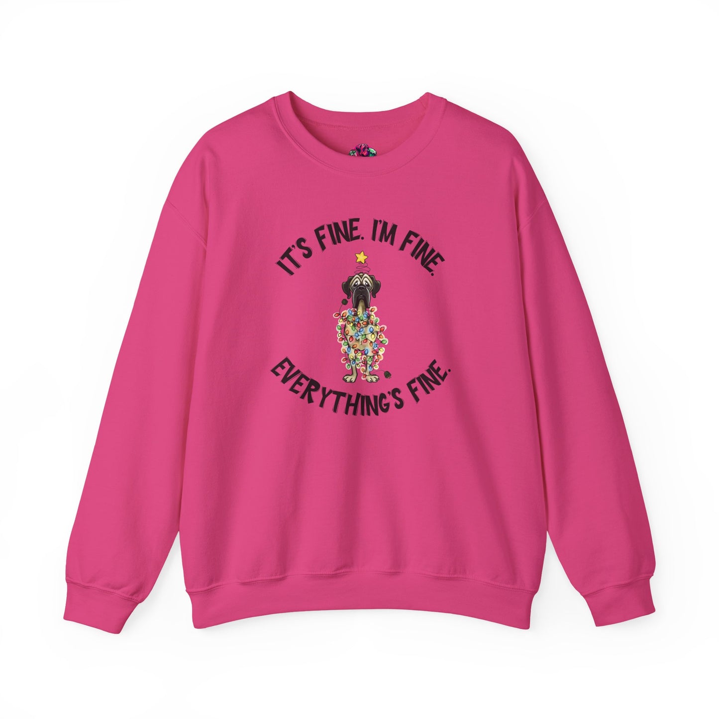 DTG Flat Frankie “It’s Fine I’m Fine Everything’s Fine” Chaotic Christmas Sweatshirt - Use Drop Down Box for Color Options