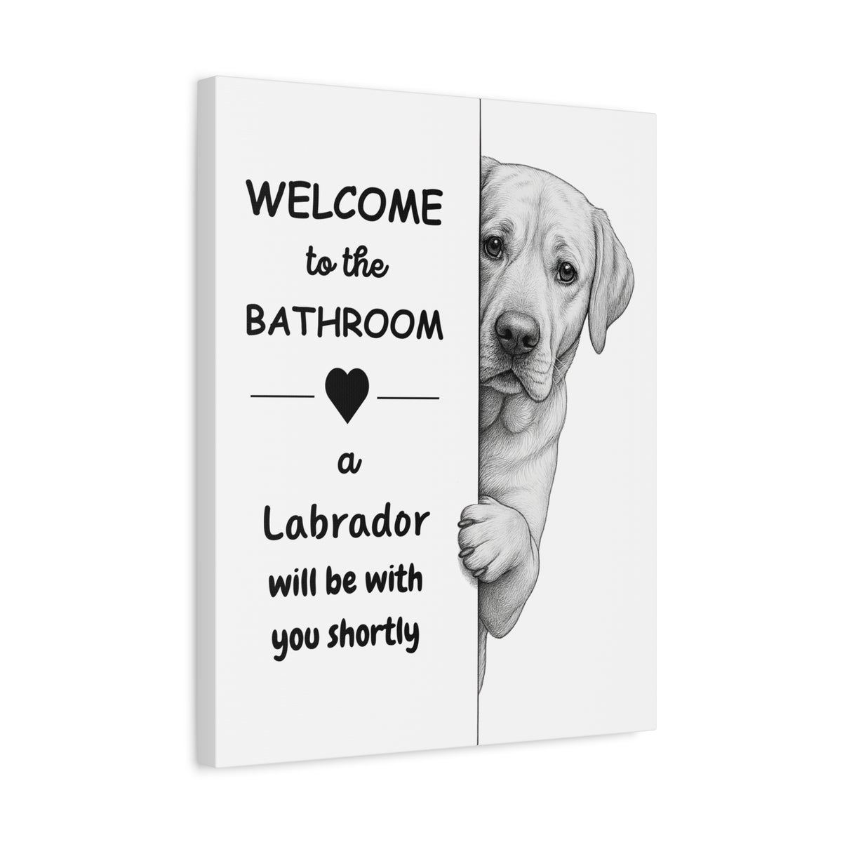 Labrador Welcome Bathroom Canvas – Funny Dog Bathroom Wall Art