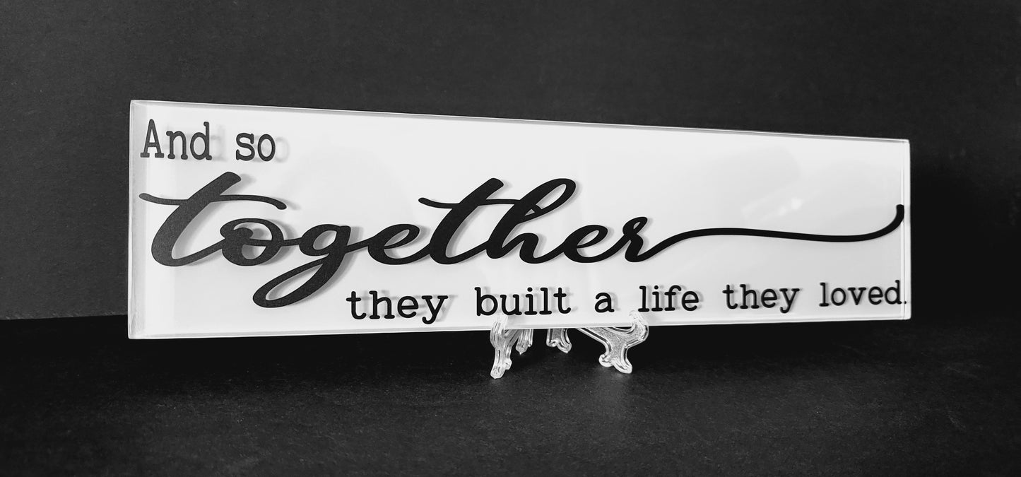 Personalized Glass Tiles for Home And so together they built a life they loved