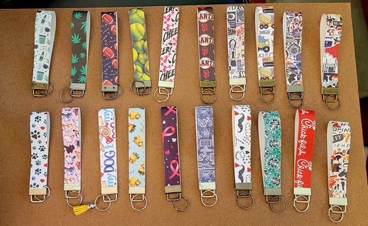 Faux Wristlet Keychains - 20 design options - limited quantities