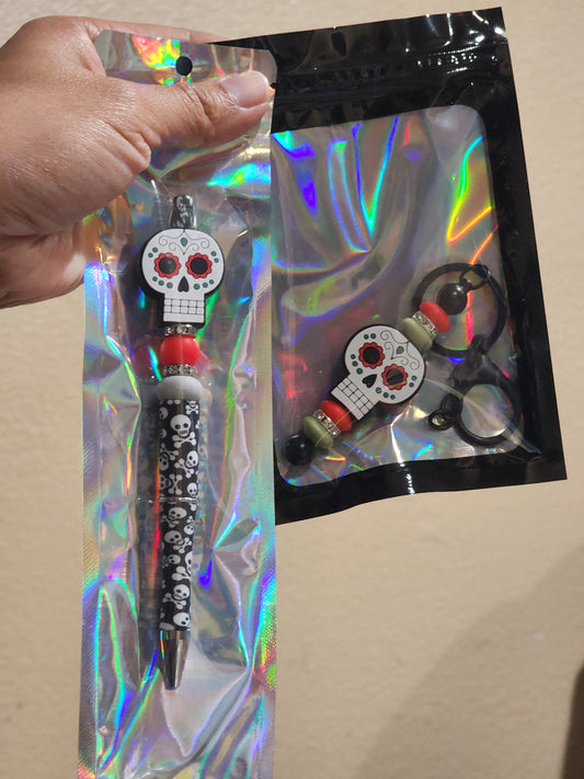 Custom Made Sugar Skull Keychain ONLY - Limited Quantities