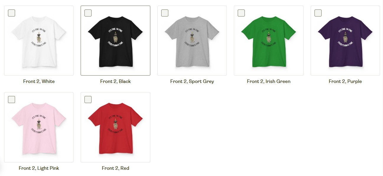 DTG Youth Funny Flat Frankie Everything's Fine Christmas Kids Unisex Heavy Cotton T-Shirt