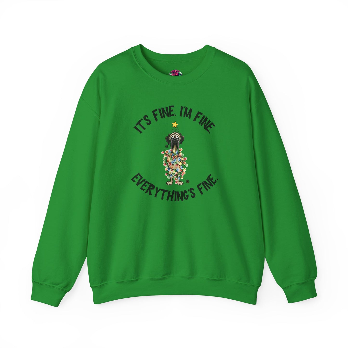 DTG Flat Frankie “It’s Fine I’m Fine Everything’s Fine” Chaotic Christmas Sweatshirt - Use Drop Down Box for Color Options