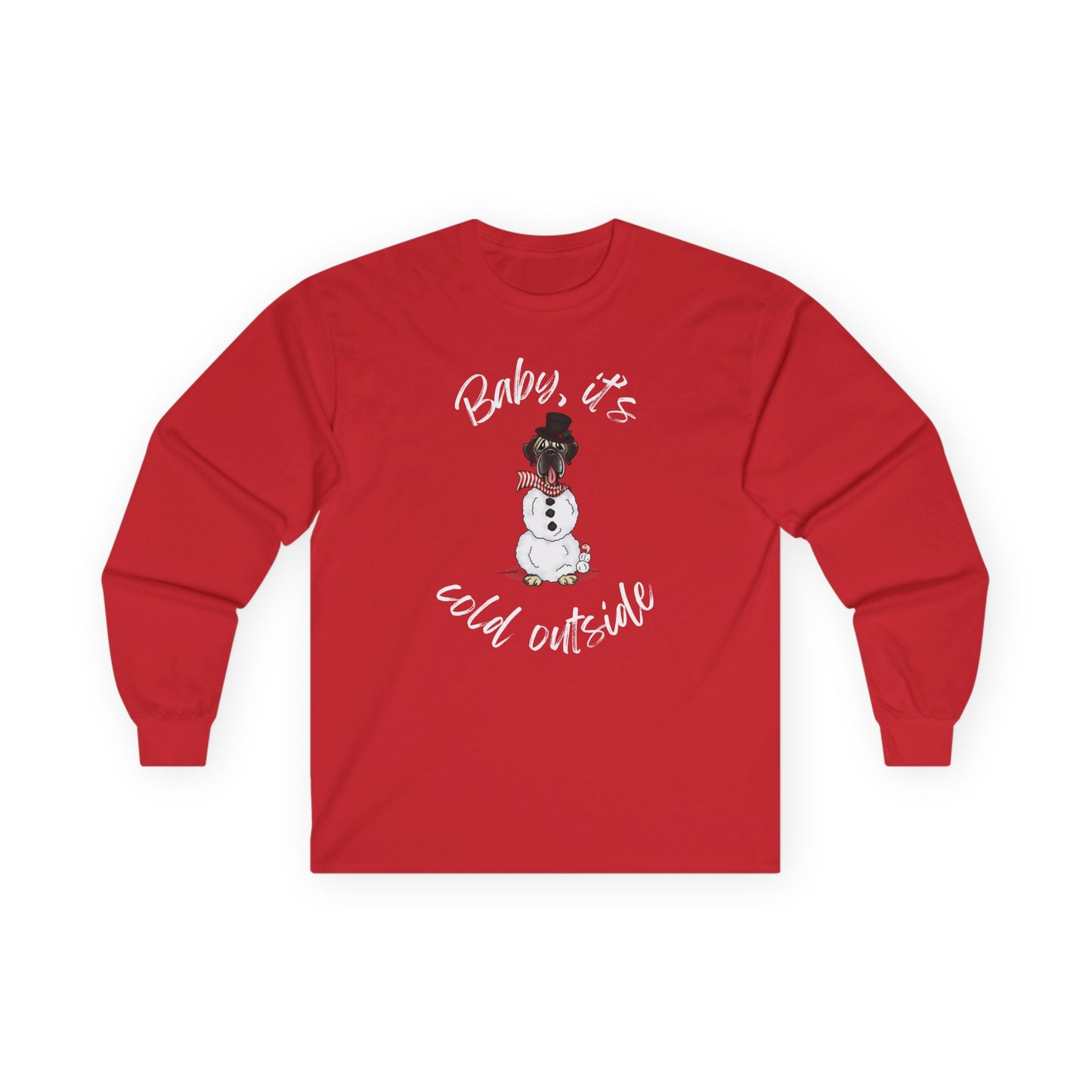 DTG Flat Frankie & Ernie the Wormie Holiday Unisex Long Sleeve Shirt "Baby, It's Cold Outside"