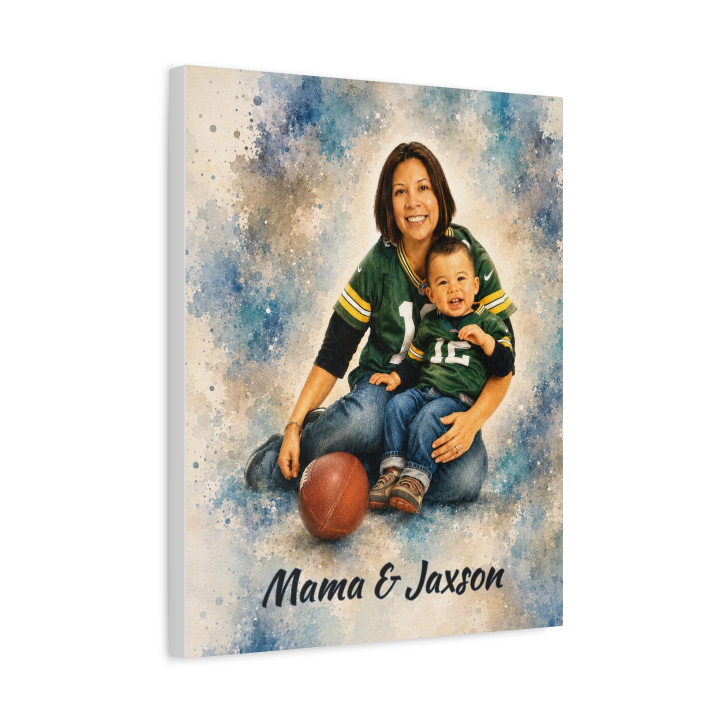 Custom Canvas Wall Art Portraits - Watercolor, Sketch & Caricature or Memorial Style - Use Drop Down Boxes to choose your art style and canvas size