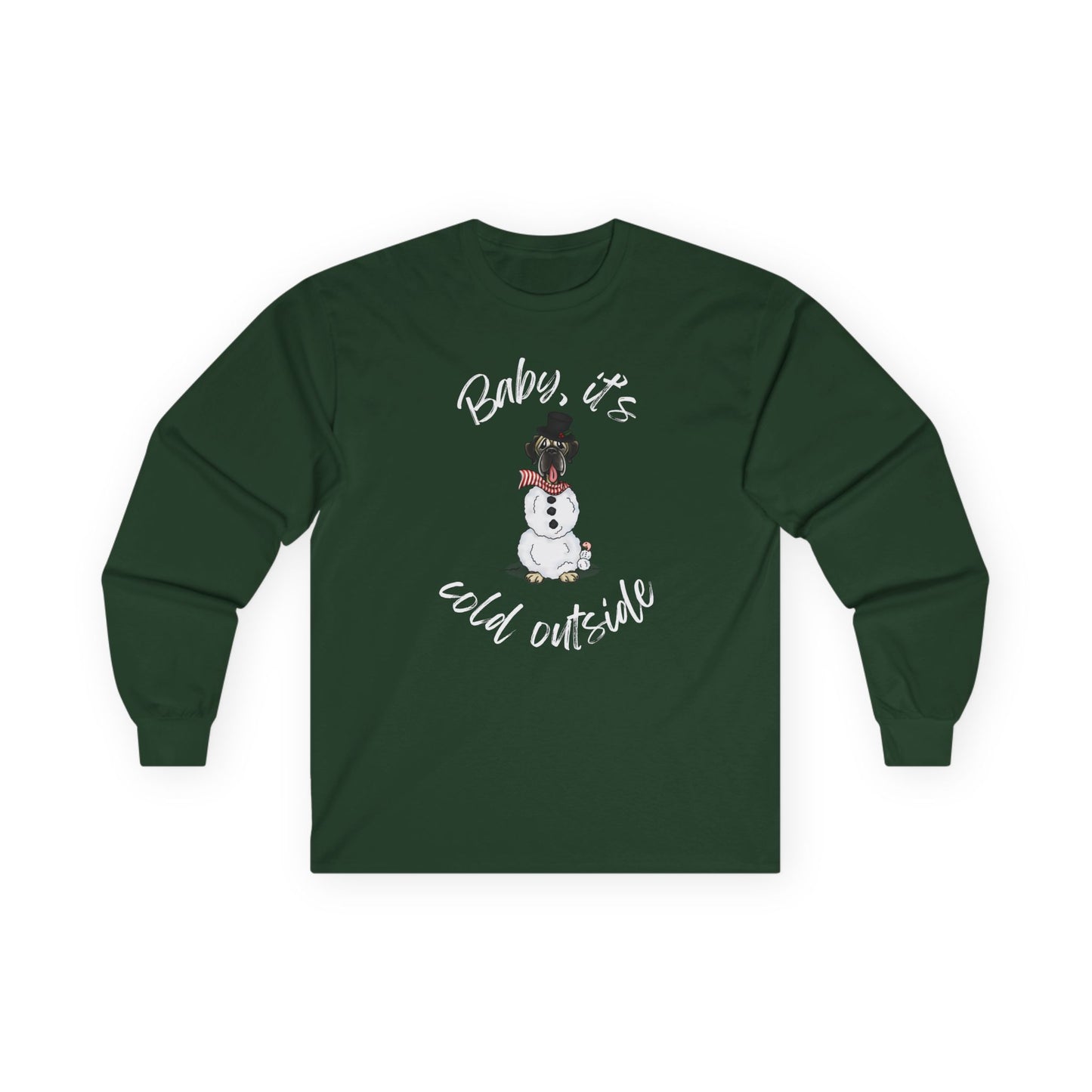 DTG Flat Frankie & Ernie the Wormie Holiday Unisex Long Sleeve Shirt "Baby, It's Cold Outside"