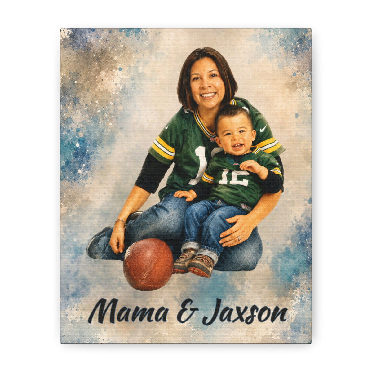 Custom Watercolor Family Photo Wrapped Canvas – Personalized People & Family Wall Art