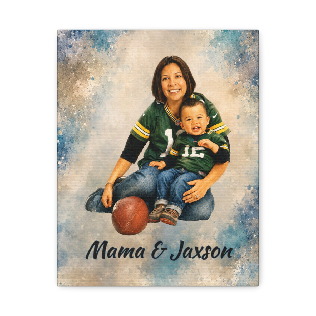 Custom Watercolor Family Photo Wrapped Canvas – Personalized People & Family Wall Art