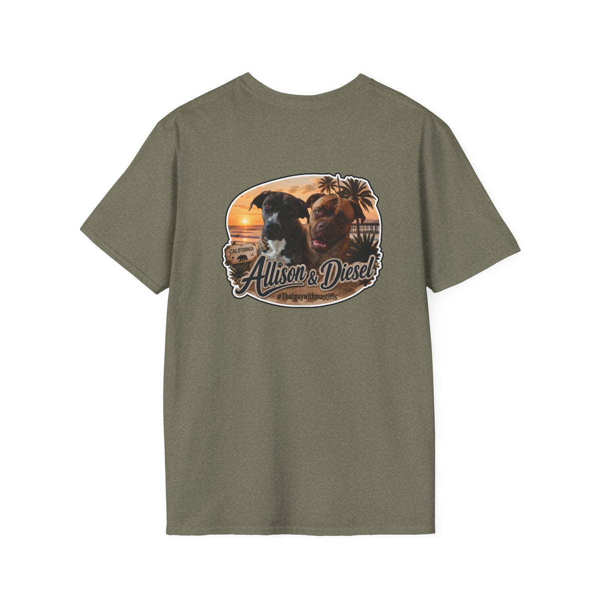 Allison And Diesel Sunset Crew Unisex Tee – Official That Guy With Mastiffs Merch