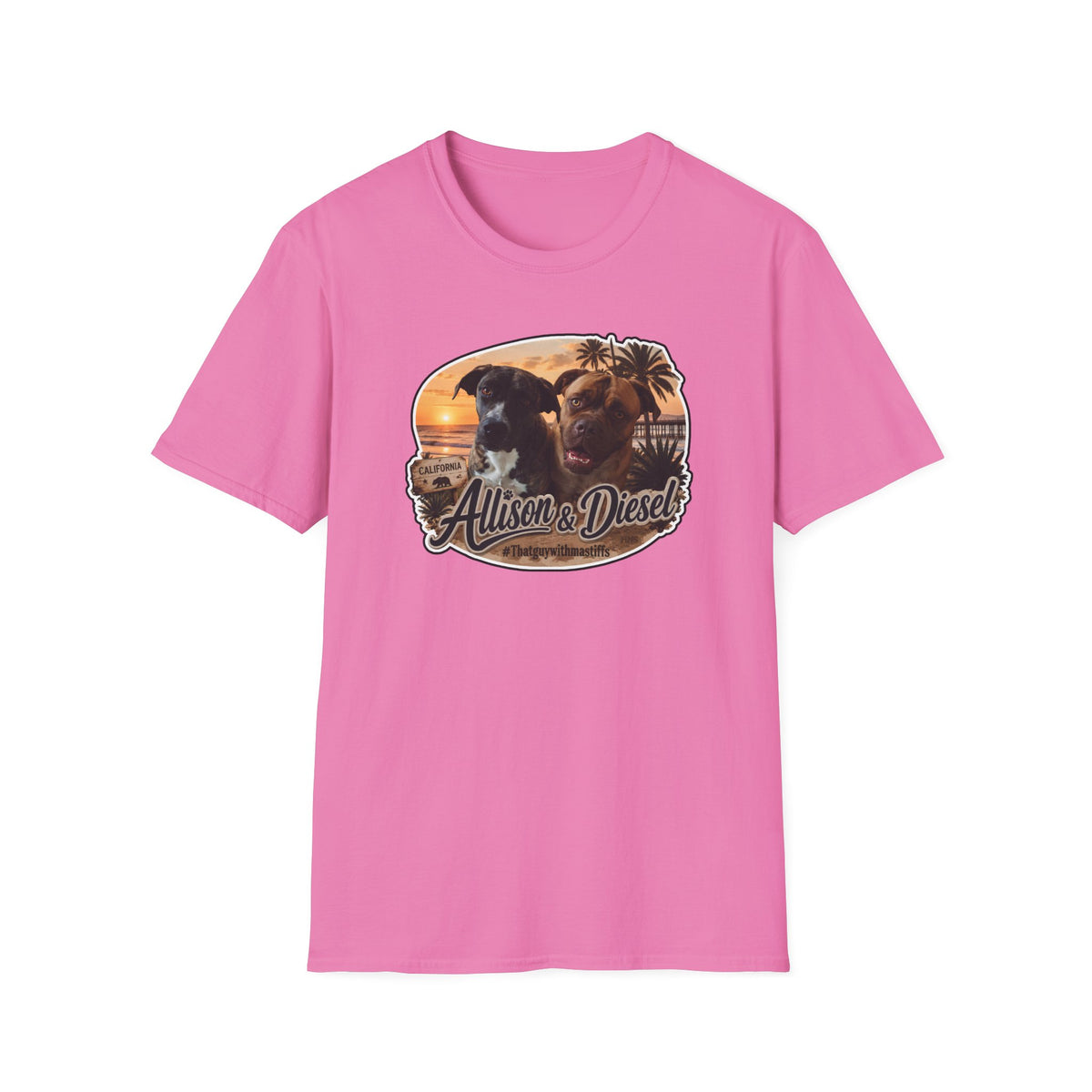 Allison And Diesel Sunset Crew Unisex Tee – Official That Guy With Mastiffs Merch