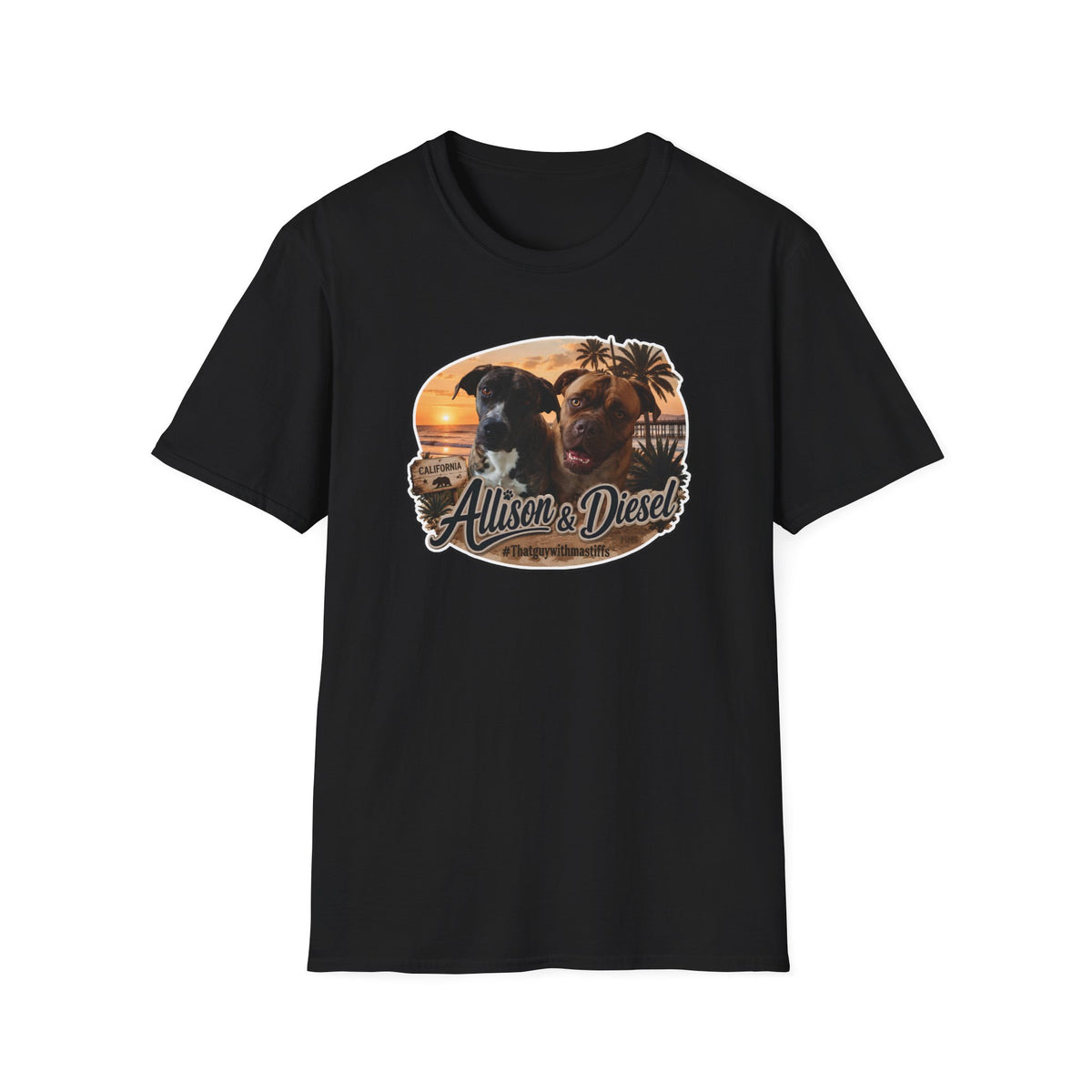 Allison And Diesel Sunset Crew Unisex Tee – Official That Guy With Mastiffs Merch