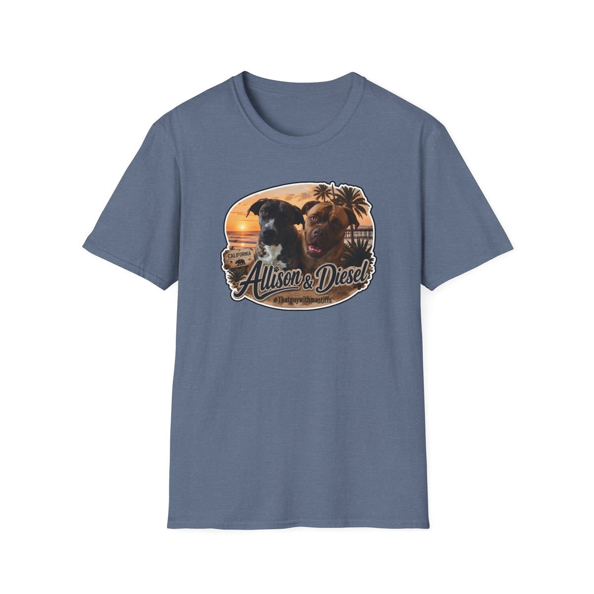 Allison And Diesel Sunset Crew Unisex Tee – Official That Guy With Mastiffs Merch
