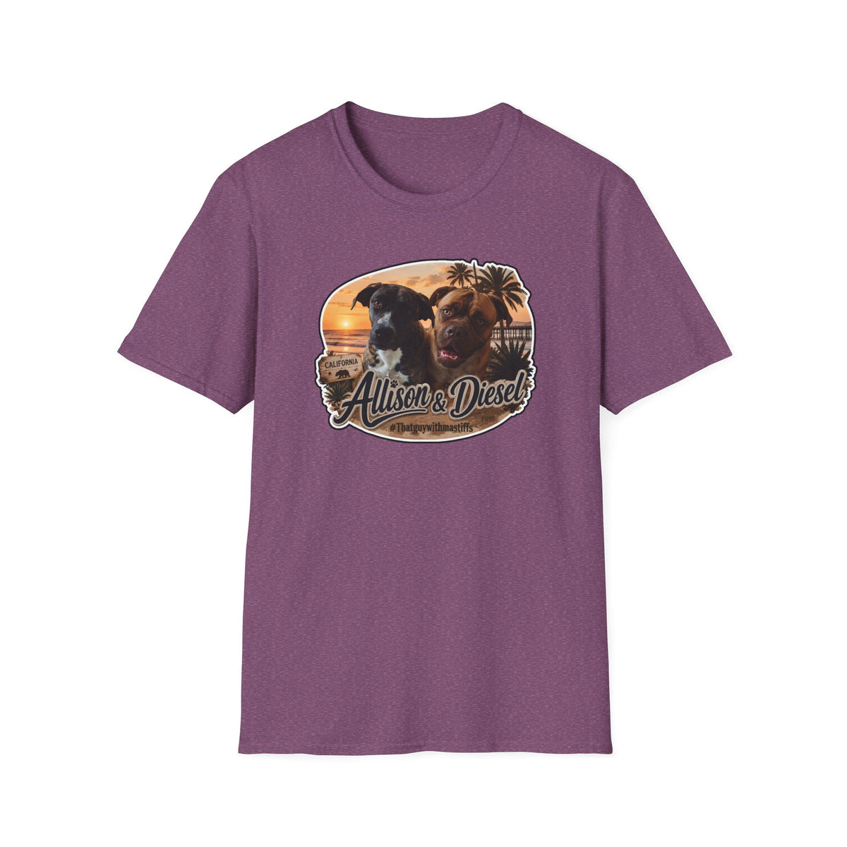 Allison And Diesel Sunset Crew Unisex Tee – Official That Guy With Mastiffs Merch