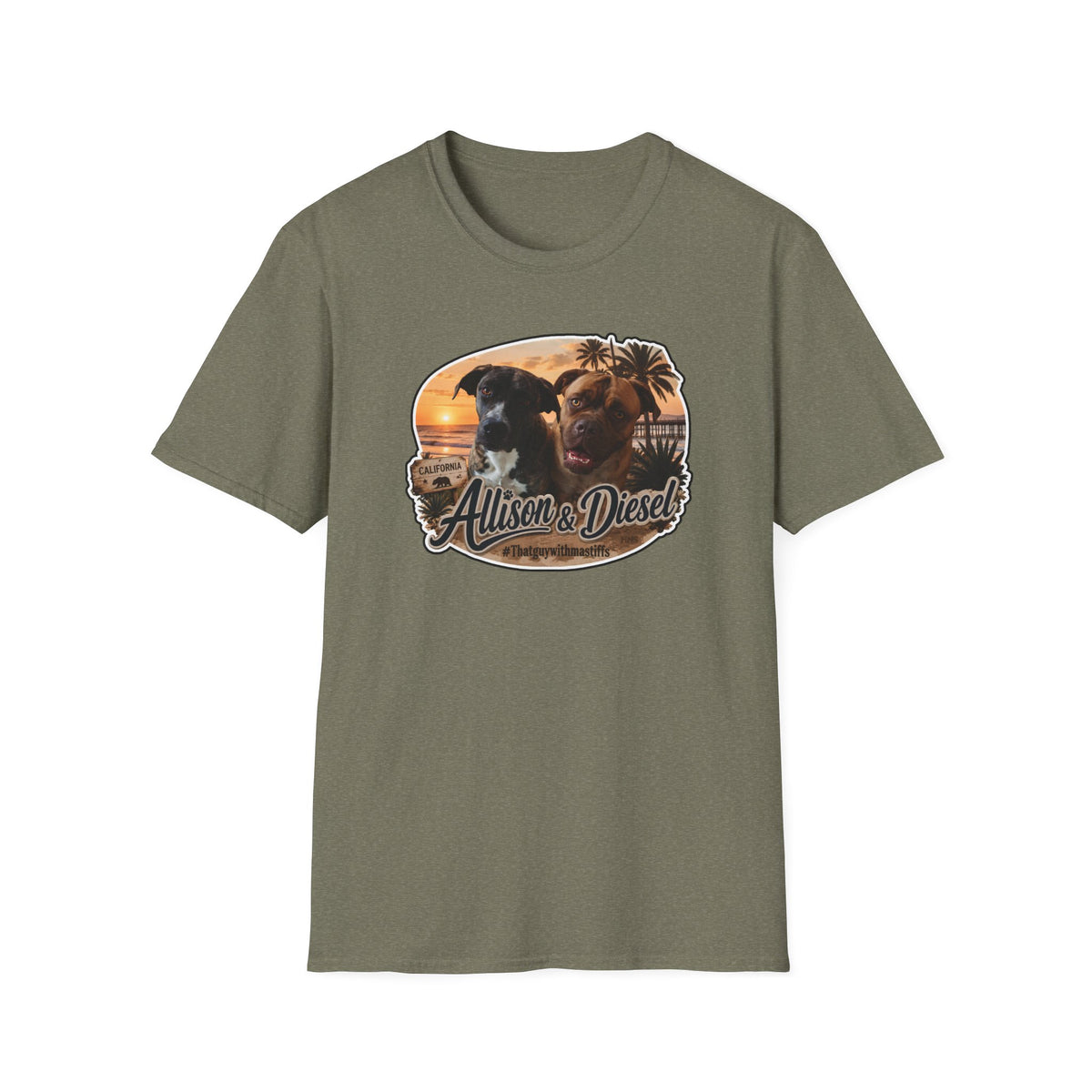 Allison And Diesel Sunset Crew Unisex Tee – Official That Guy With Mastiffs Merch
