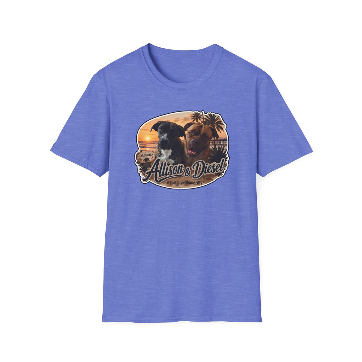 Allison And Diesel Sunset Crew Unisex Tee – Official That Guy With Mastiffs Merch