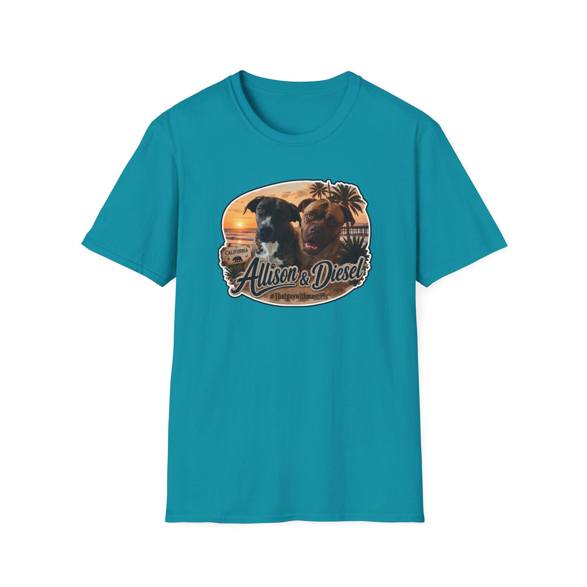 Allison And Diesel Sunset Crew Unisex Tee – Official That Guy With Mastiffs Merch