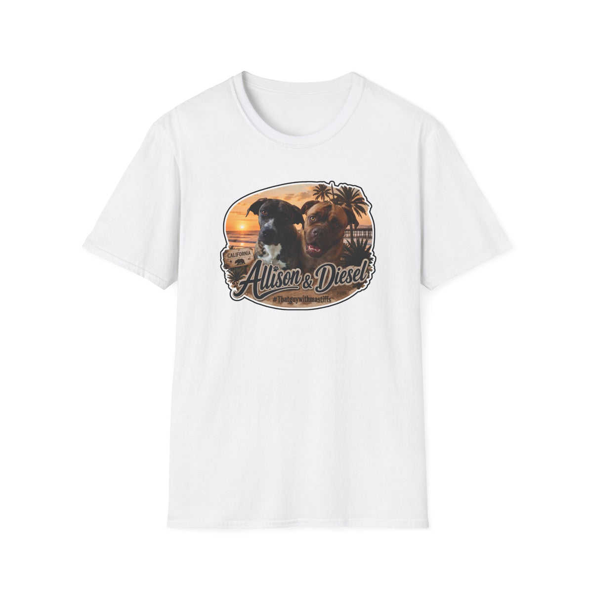 Allison And Diesel Sunset Crew Unisex Tee – Official That Guy With Mastiffs Merch