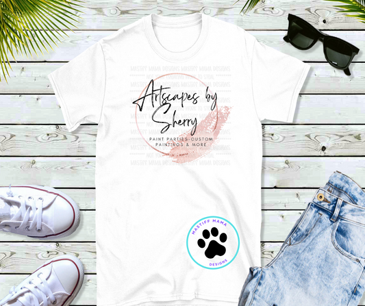 Custom Business Unisex White Short Sleeve Shirt - Artscapes by Sherry