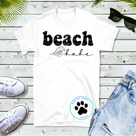 Beach Babe Unisex White Short Sleeve Shirt