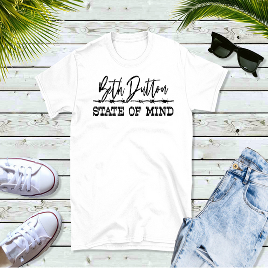 Beth D State of Mind YS Unisex White Short Sleeve Shirt