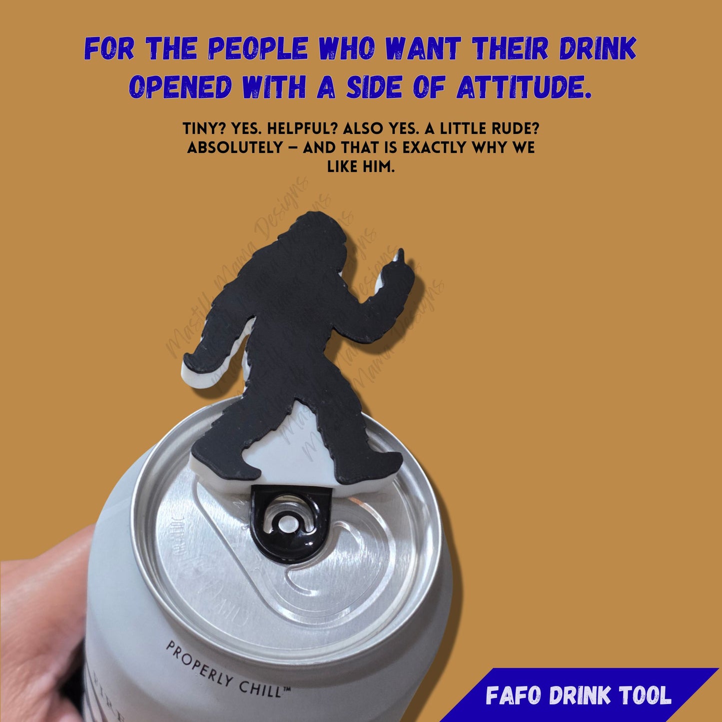Bigfoot Can Tab Opener – FAFO Drink Tab Lifter - 3D Printed