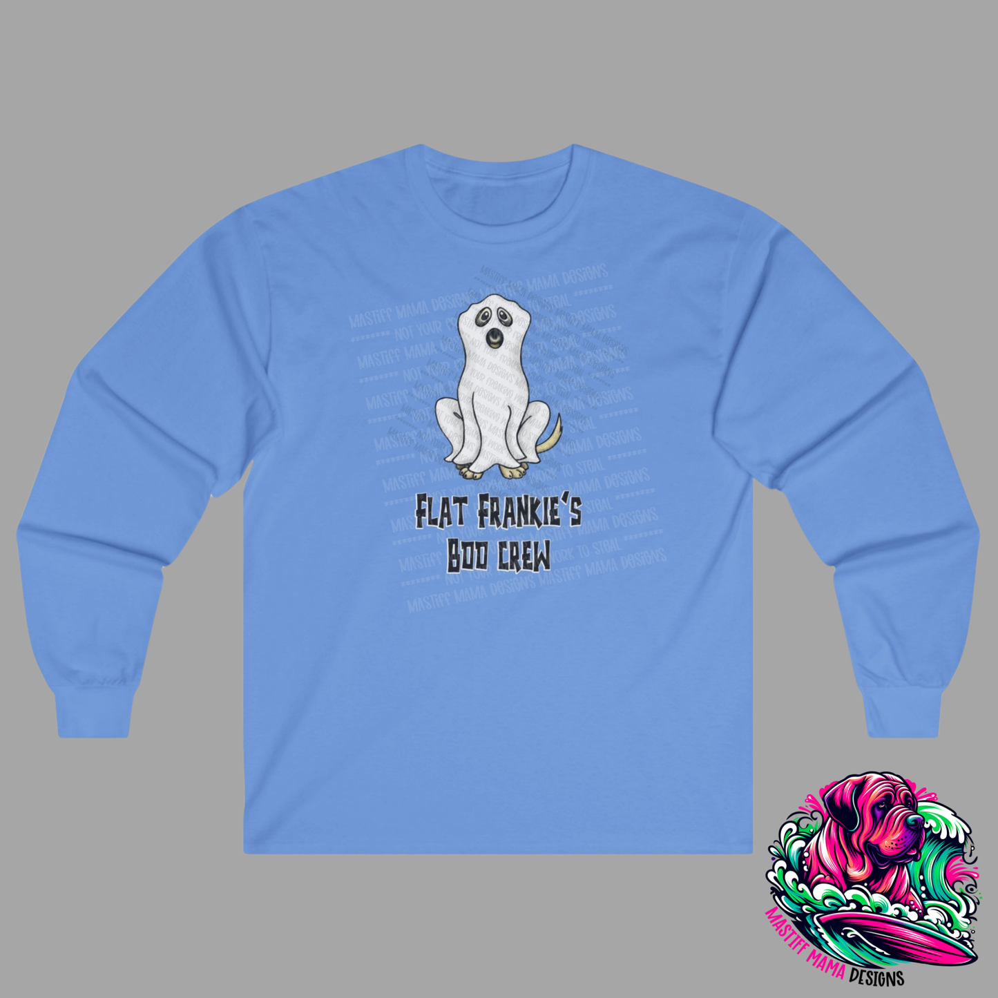 Flat Frankie's Boo Crew Unisex Long Sleeve Shirt - Use Drop Down Box for 5 Color Options