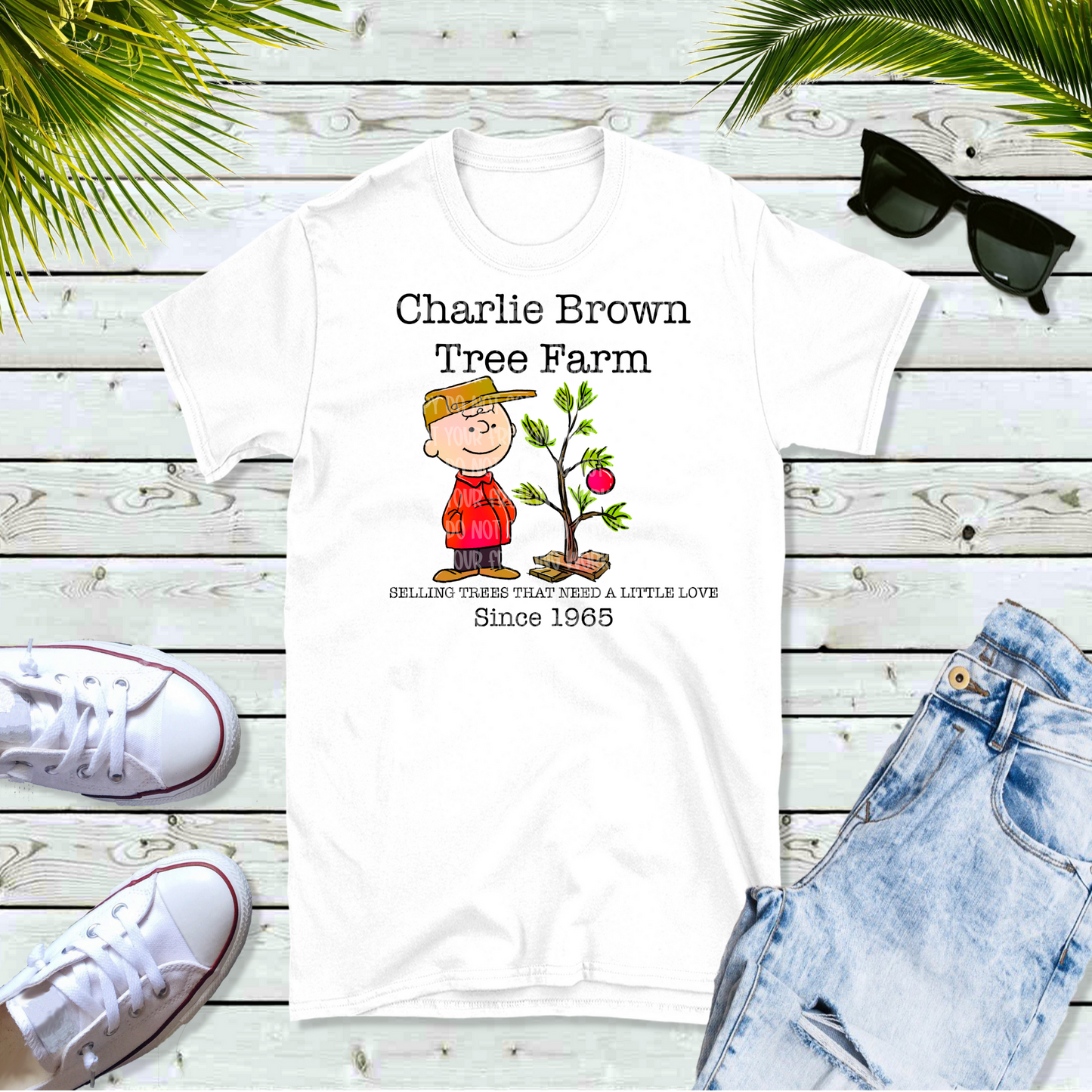 Charlie Tree Farm Unisex White Short Sleeve Shirt - LIMITED Availability