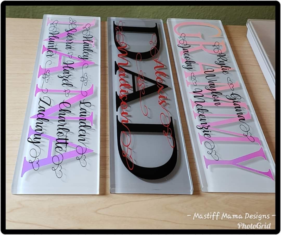Personalized Glass Tiles for Mom Dad Grandparent Friend Teacher Pet Parent