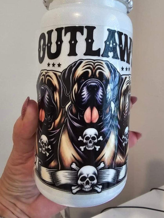 Mastiff Outlaw 16 oz Glass or Stainless Can - Use Drop Down Box to select style