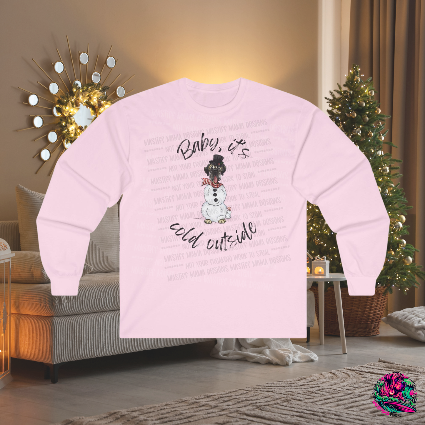 DTG Flat Frankie & Ernie the Wormie Holiday Unisex Long Sleeve Shirt "Baby, It's Cold Outside"