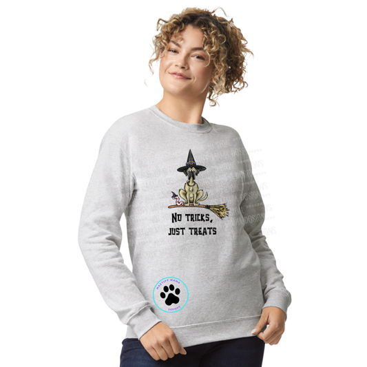 Flat Frankie & Ernie The Wormie Spooky Halloween No Tricks Just Treats Sweatshirt - 2 Color Options Use Drop Down Menu VINTAGE