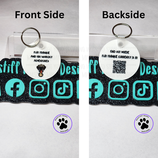 Flat Frankie And His Worldly Adventures Round Aluminum Keychain - Double Sided