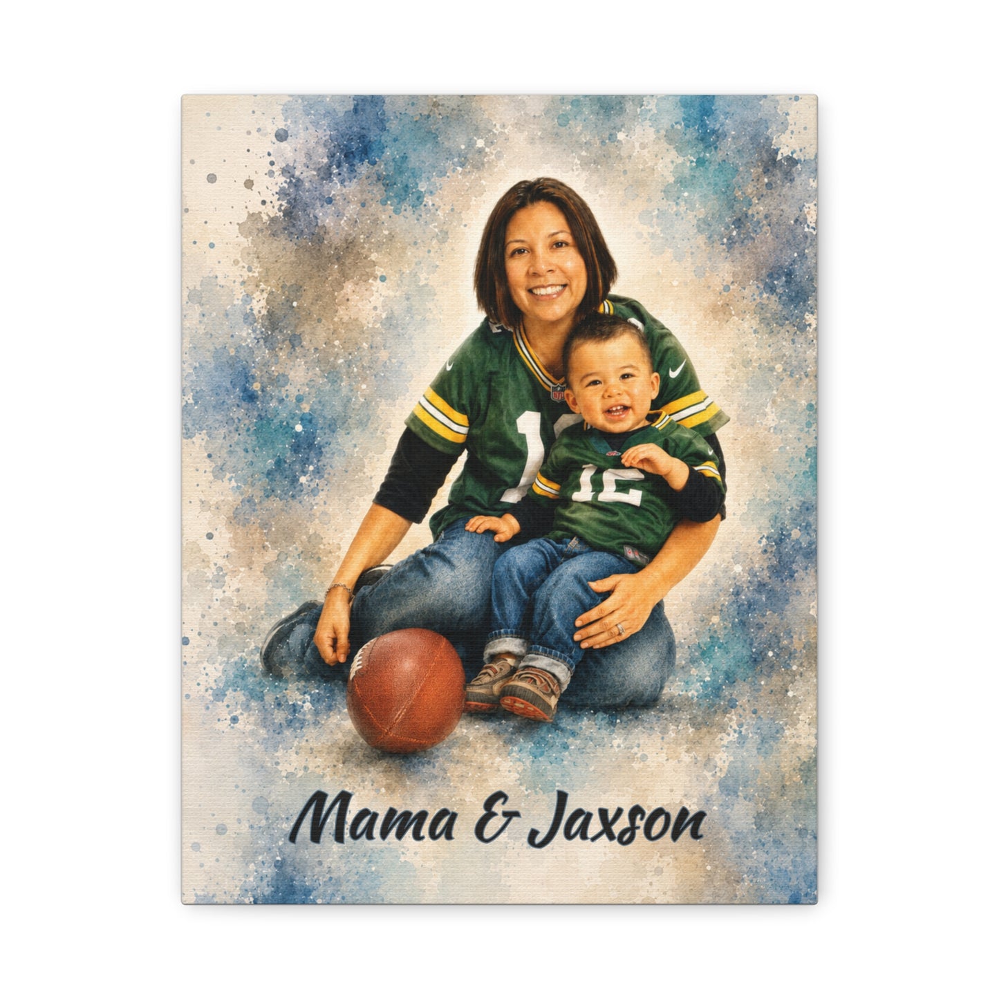 Custom Canvas Wall Art Portraits - Watercolor, Sketch & Caricature or Memorial Style - Use Drop Down Boxes to choose your art style and canvas size