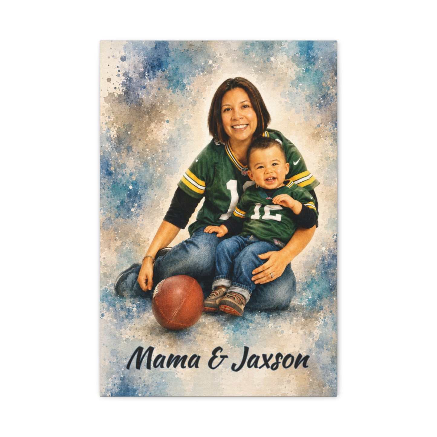Custom Canvas Wall Art Portraits - Watercolor, Sketch & Caricature or Memorial Style - Use Drop Down Boxes to choose your art style and canvas size