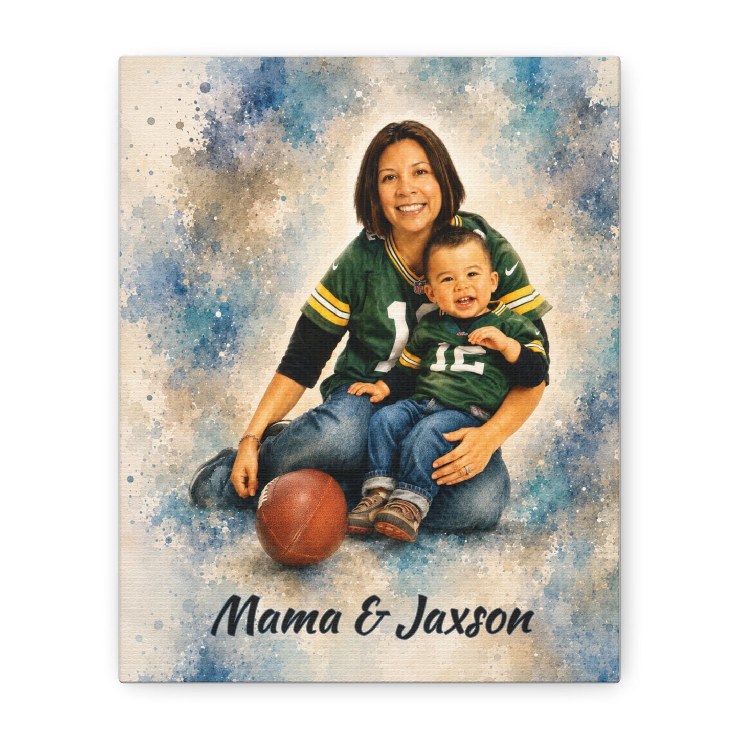 Custom Canvas Wall Art Portraits - Watercolor, Sketch & Caricature or Memorial Style - Use Drop Down Boxes to choose your art style and canvas size