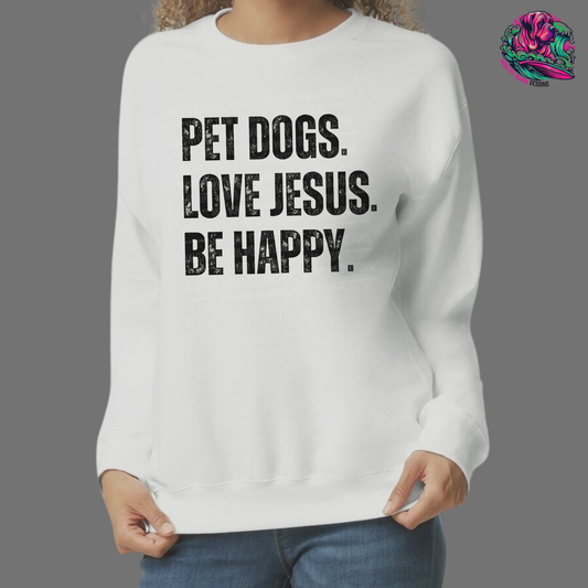 2 Crewneck Sweatshirt Bundle for Tracie V. Merry Christmas with Christmas Lights And Pet Dogs Love Jesus Be Happy