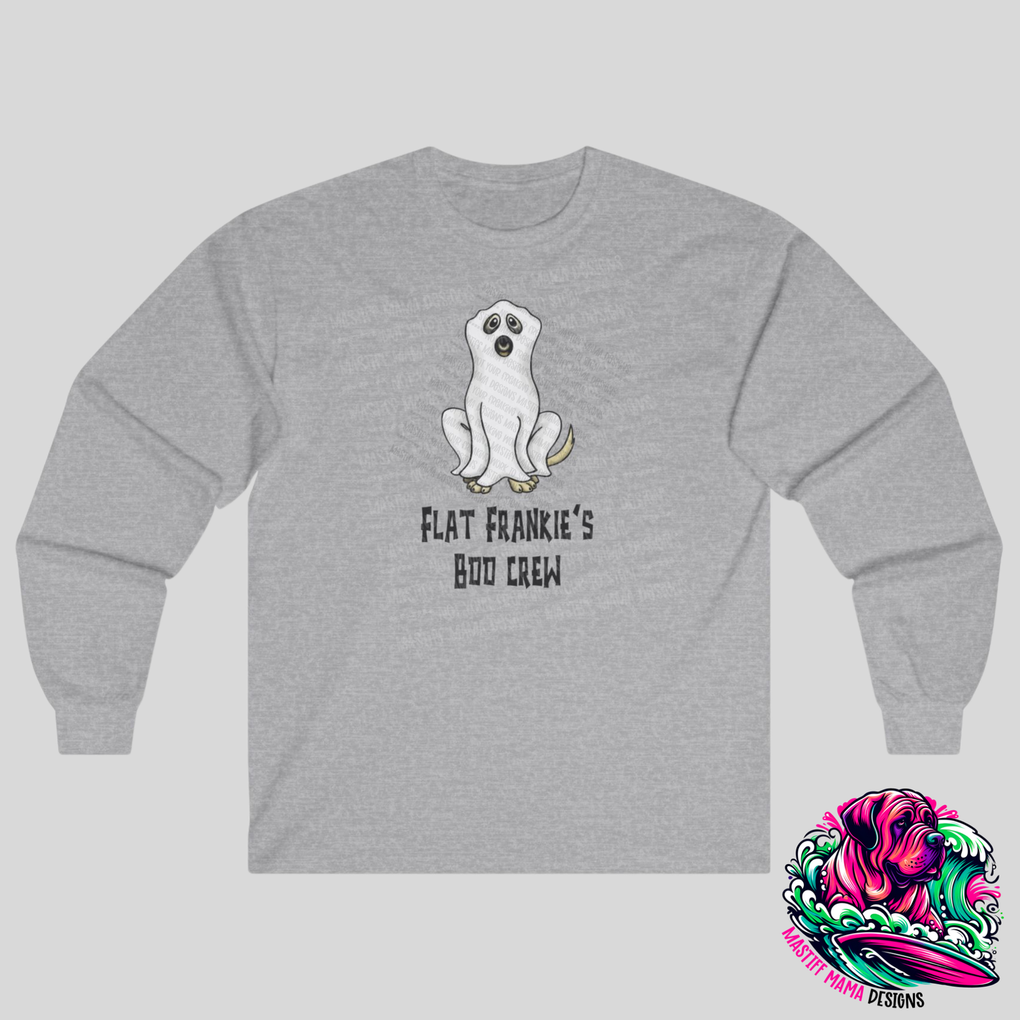 Flat Frankie's Boo Crew Unisex Long Sleeve Shirt - Use Drop Down Box for 5 Color Options