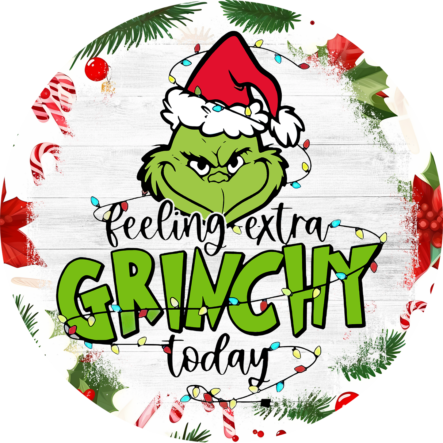 Grumpy Christmas Guy White Aluminum Christmas Ornament - Single or Double Sided