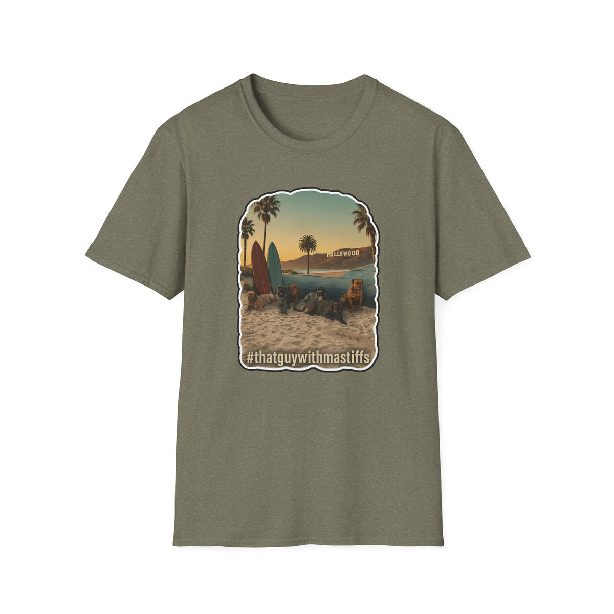 That Guy With Mastiffs Hollywood Beach Crew Graphic Unisex Tee – Official Mastiff Merch