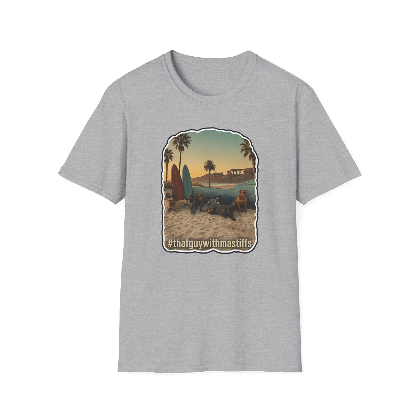 That Guy With Mastiffs Hollywood Beach Crew Graphic Unisex Tee – Official Mastiff Merch