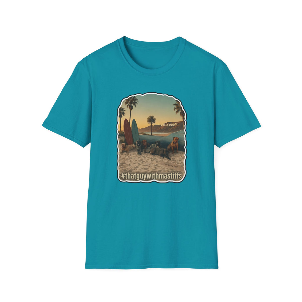 That Guy With Mastiffs Hollywood Beach Crew Graphic Unisex Tee – Official Mastiff Merch