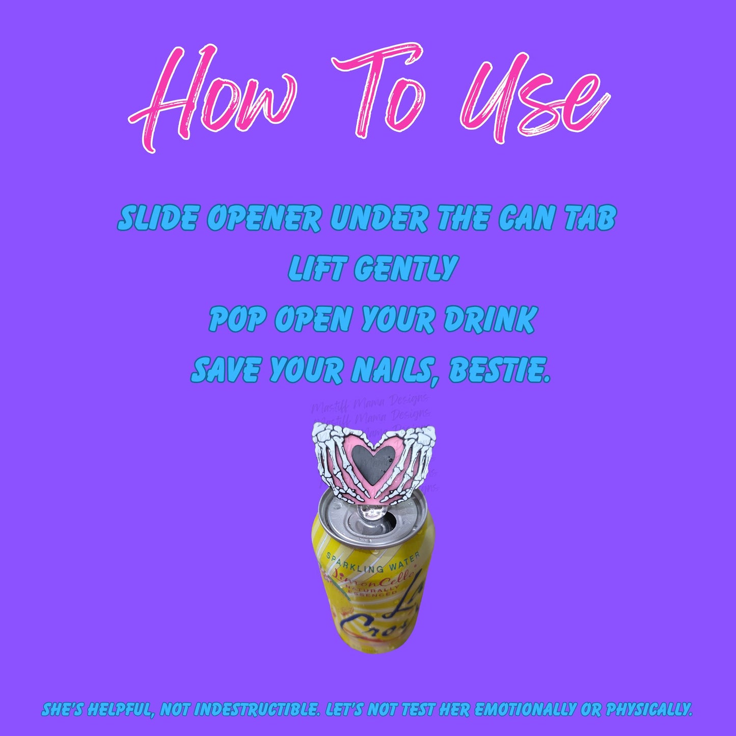 Can Tab Opener for Long Nails – Save Your Nails Bestie - 3D Printed Energy Drink Tab Opener