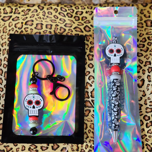 Custom Made Sugar Skull Beaded Writing Pen ONLY - Limited Quantities