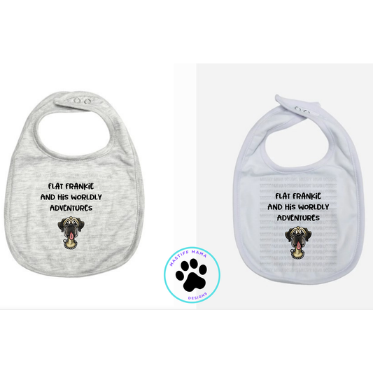 Flat Frankie And His Worldly Adventures Unisex Infant Bib With Snap - 2 Color Options